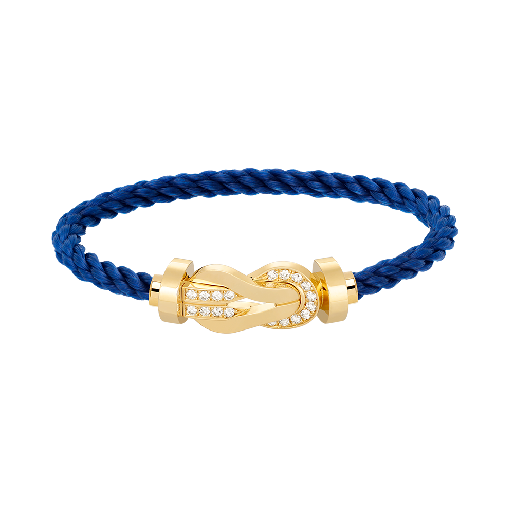 [BLUE TEARS]CHANCE LARGE 8 FIGURE BUCKLE HALF DIAMOND BRACELET GOLD