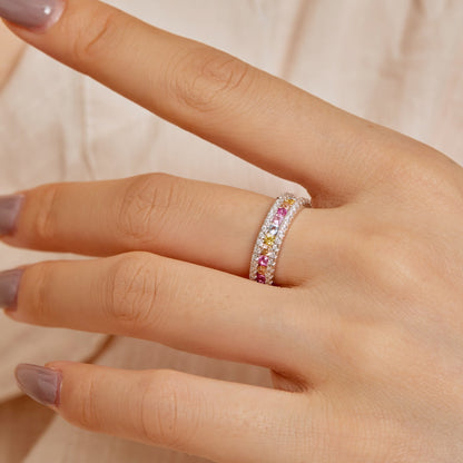 [Nova Jewelry]Delicate Colorful Round Cut Daily Ring