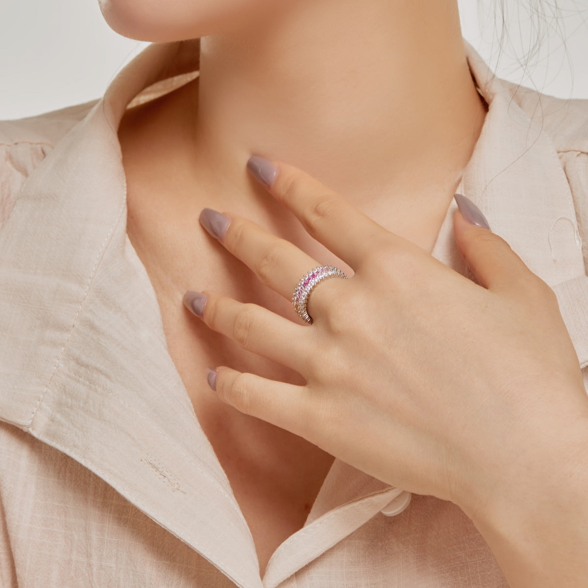 [Nova Jewelry]Ornate Colorful Radiant Cut Daily Ring