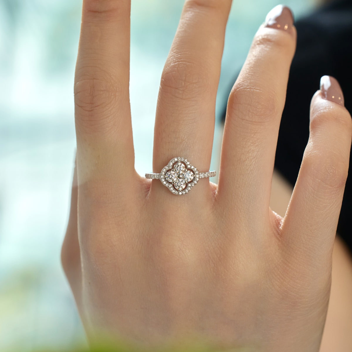 [Nova Jewelry]Four Leaf Clover Flower Design Ring