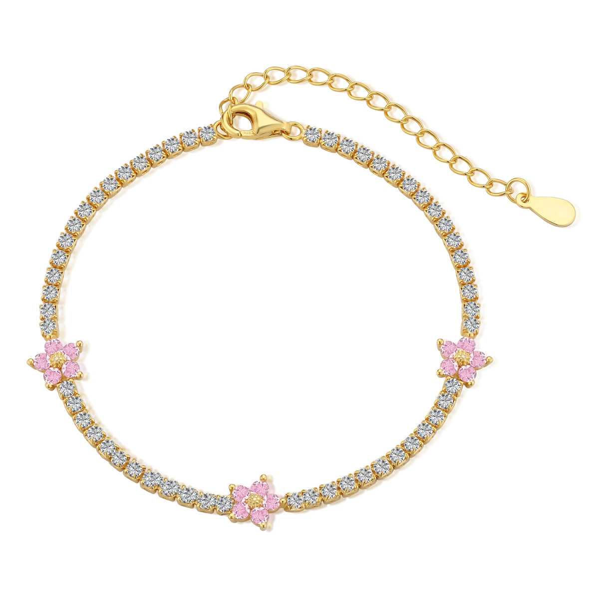 [Nova Jewelry]Sparkling Flower Shape Tennis Bracelet