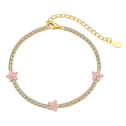 [Nova Jewelry]Sparkling Flower Shape Tennis Bracelet
