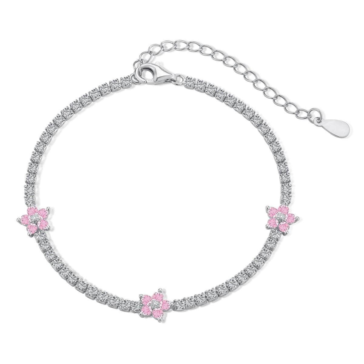 [Nova Jewelry]Sparkling Flower Shape Tennis Bracelet