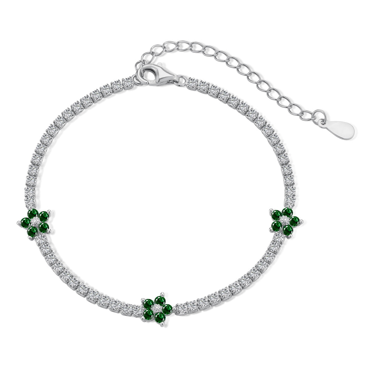 [Nova Jewelry]Sparkling Flower Shape Tennis Bracelet
