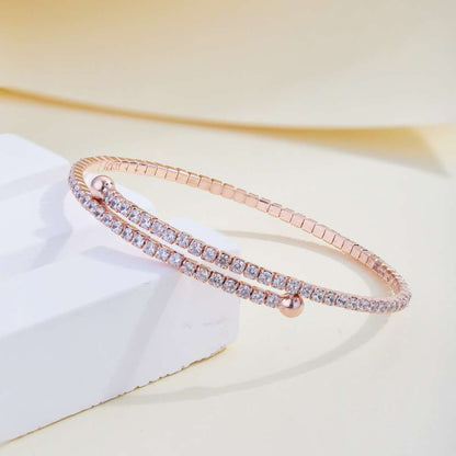 [Nova Jewelry]Row of Diamonds Round Fashion Bracelet
