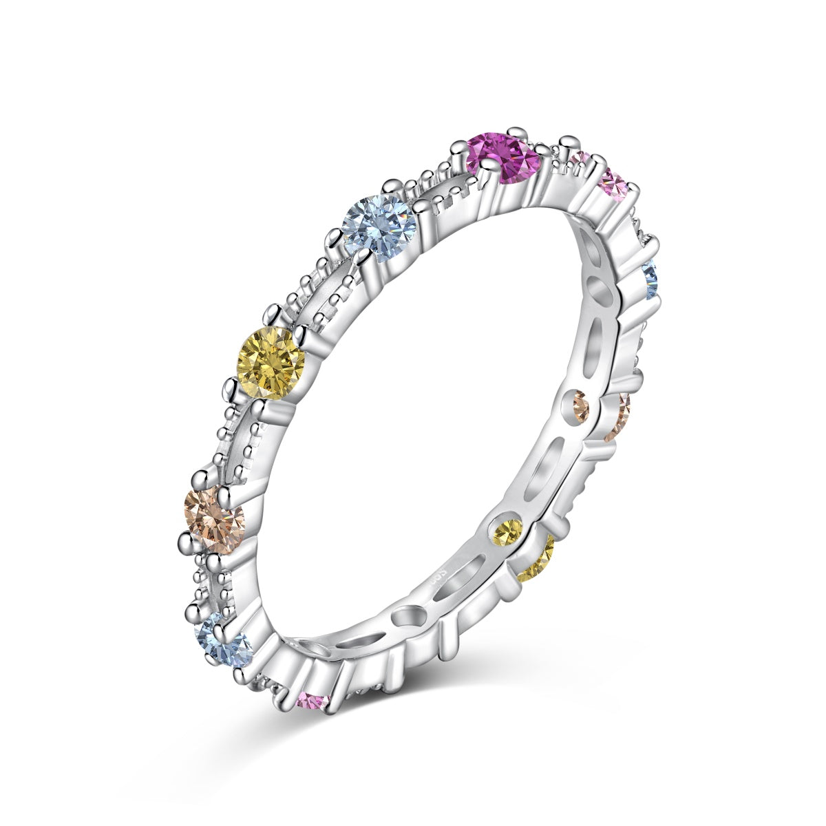 [Nova Jewelry]Sparkling Colorful Round Cut Tennis Ring
