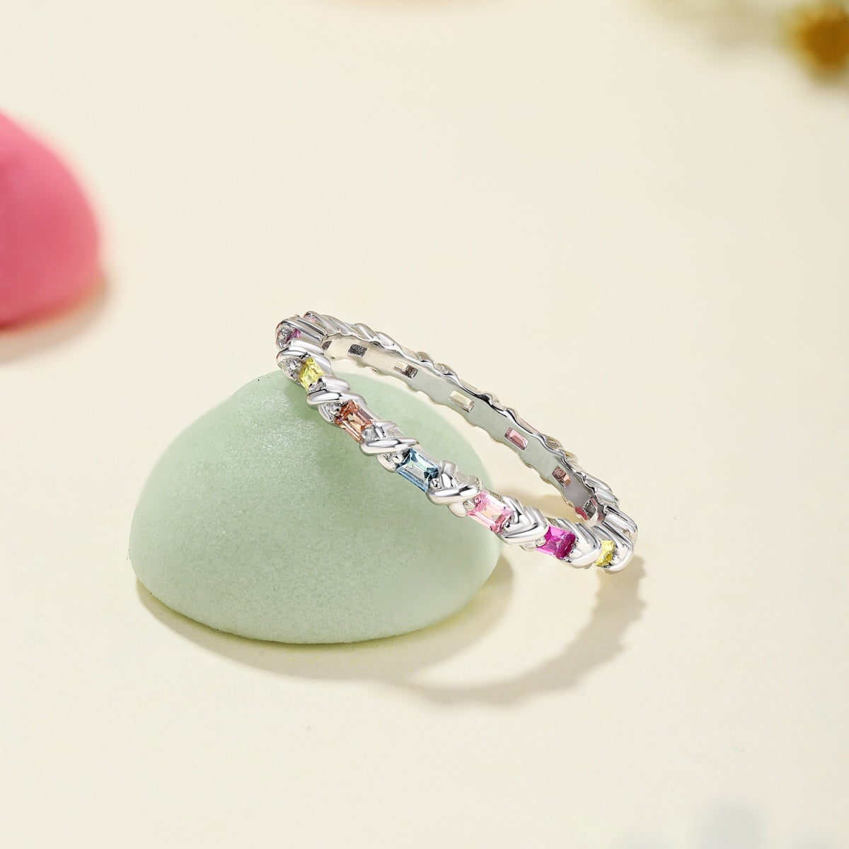 [Nova Jewelry]Charming Colorful Round Cut Daily Ring