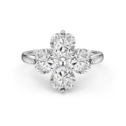[Nova Jewelry]Heart-shaped Four-Leaf Clover Ball Ring