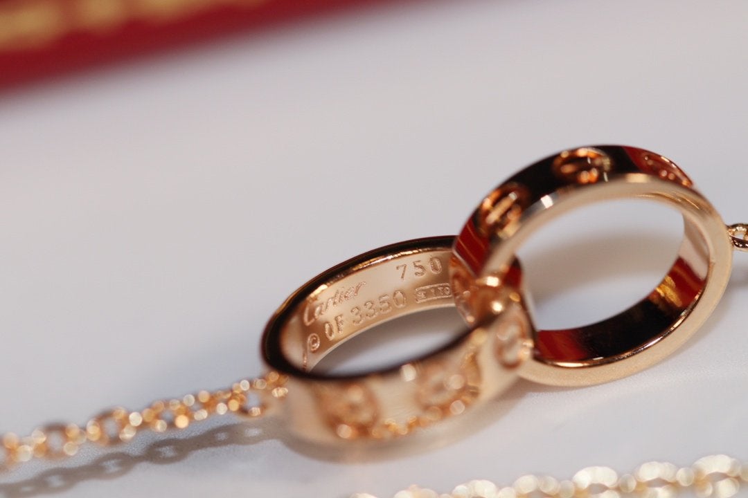 [BLUE TEARS]LOVE NECKLACE PINK GOLD AND SILVER