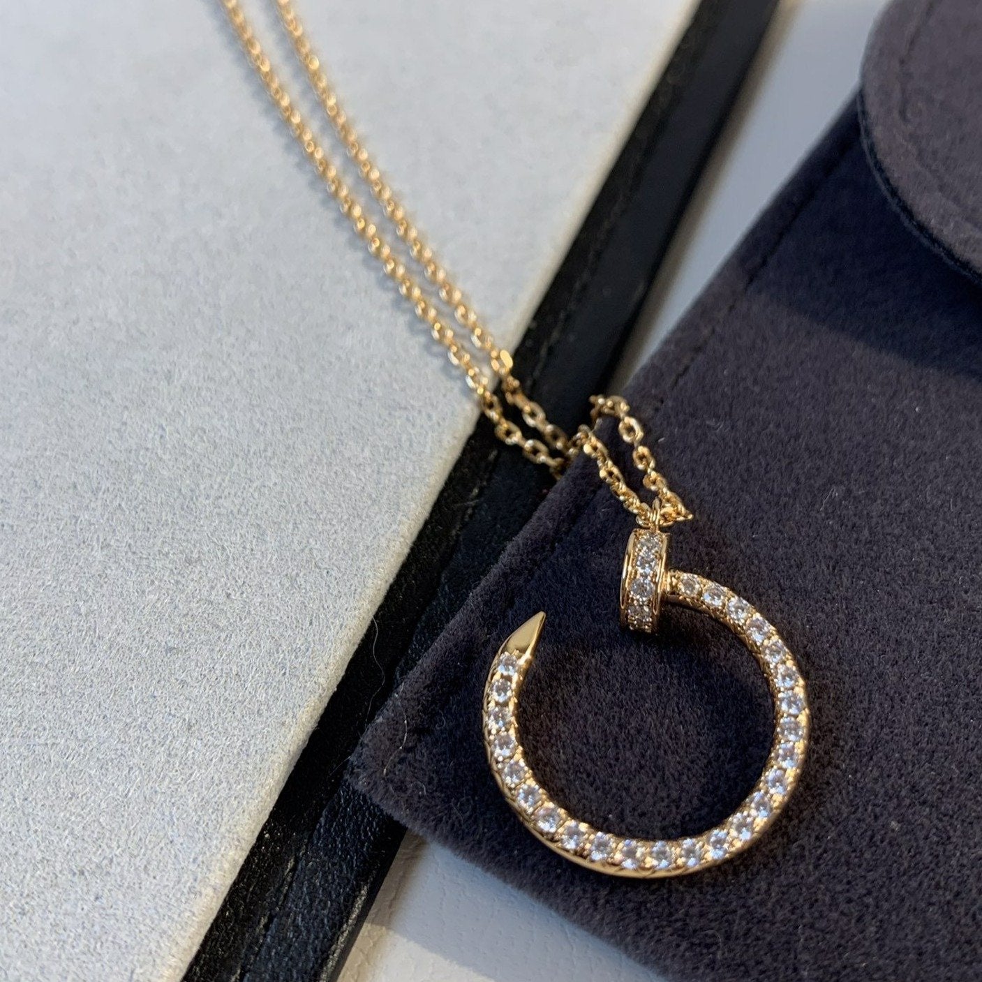 [BLUE TEARS]JUSTE NECKLACE PINK GOLD DIAMONDS