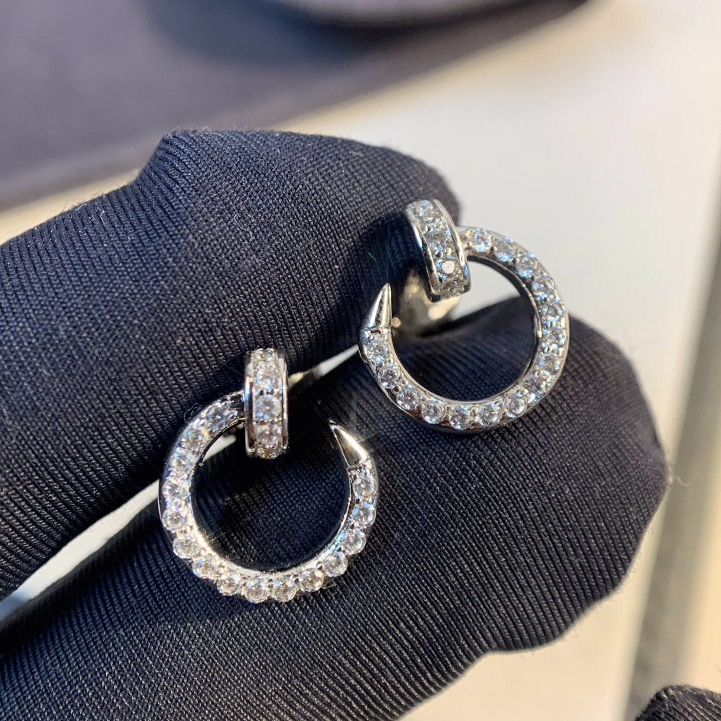 [BLUE TEARS]JUSTE EARRINGS SILVER DIAMONDS