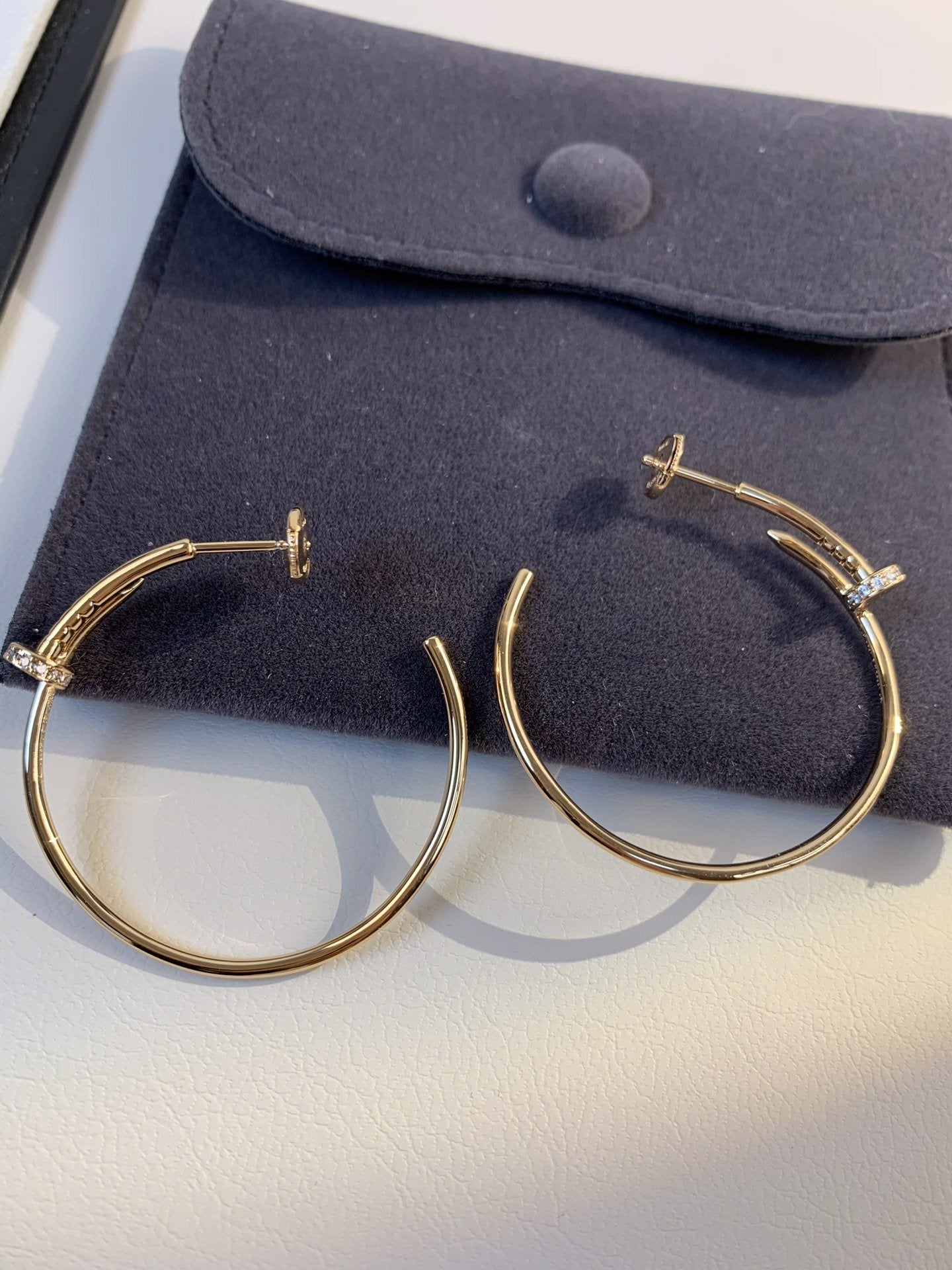 [BLUE TEARS]JUSTE EARRINGS GOLD DIAMONDS 1.8MM