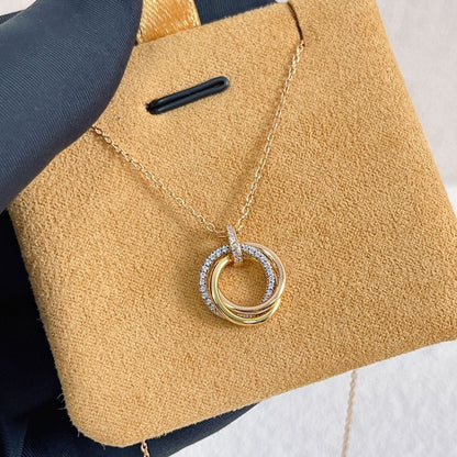 [BLUE TEARS]TRINITY NECKLACE SILVER GOLD PINK GOLD DIAMONDS