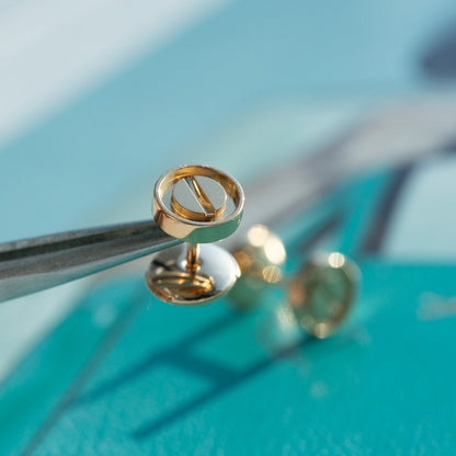 [BLUE TEARS]LOVE EARRINGS PINK GOLD 10MM