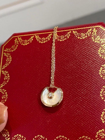 [BLUE TEARS]AMULETTE ROSE GOLD MOP NECKLACE