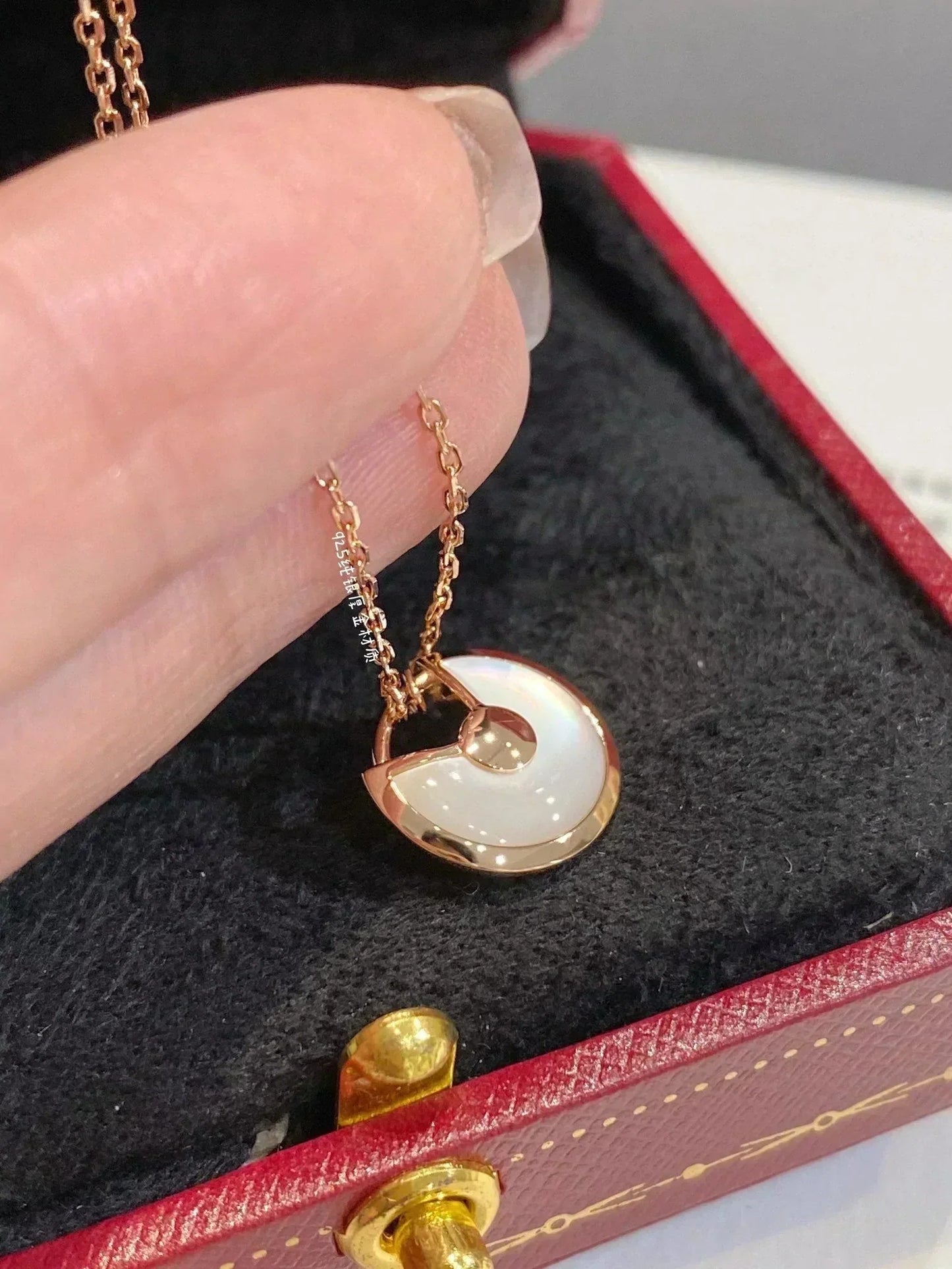 [BLUE TEARS]AMULETTE ROSE GOLD MOP NECKLACE