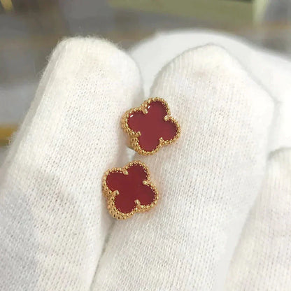 [BLUE TEARS]CLOVER MINI 9.5MM CARNELIAN EARRINGS