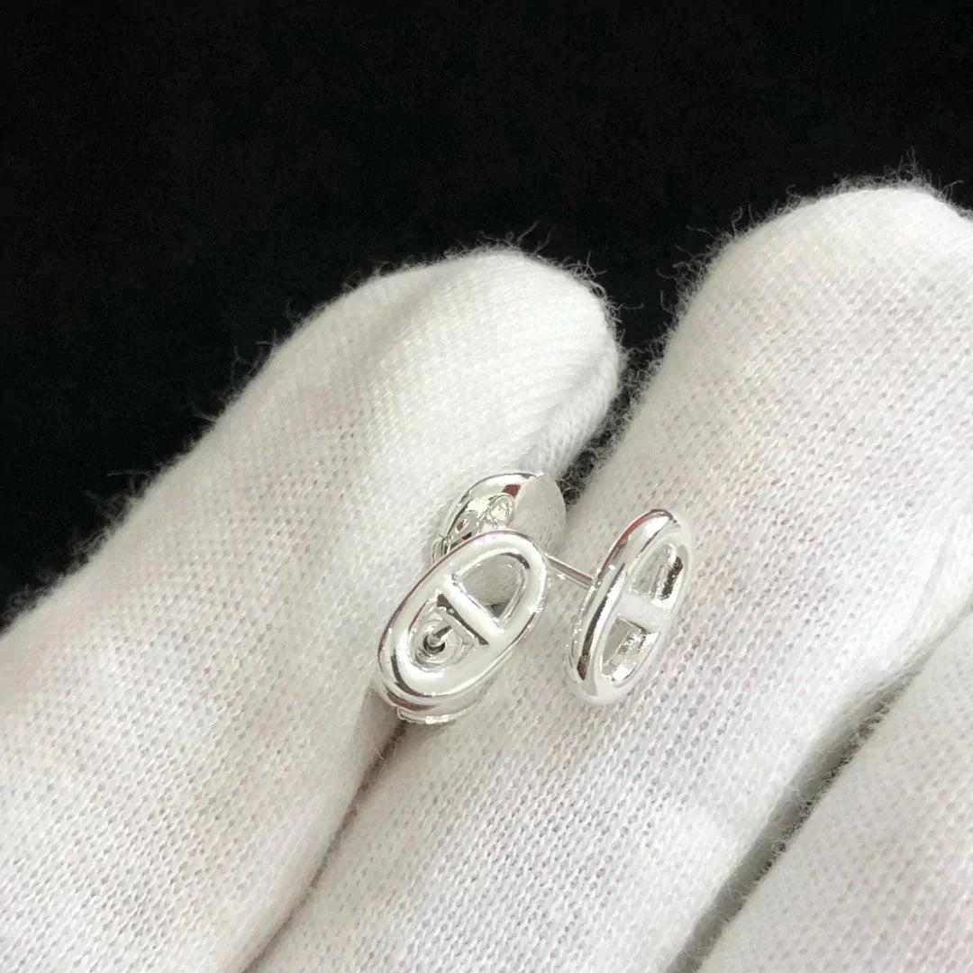 [BLUE TEARS]CHAINE SMALL EARRINGS GOLD AND SILVER