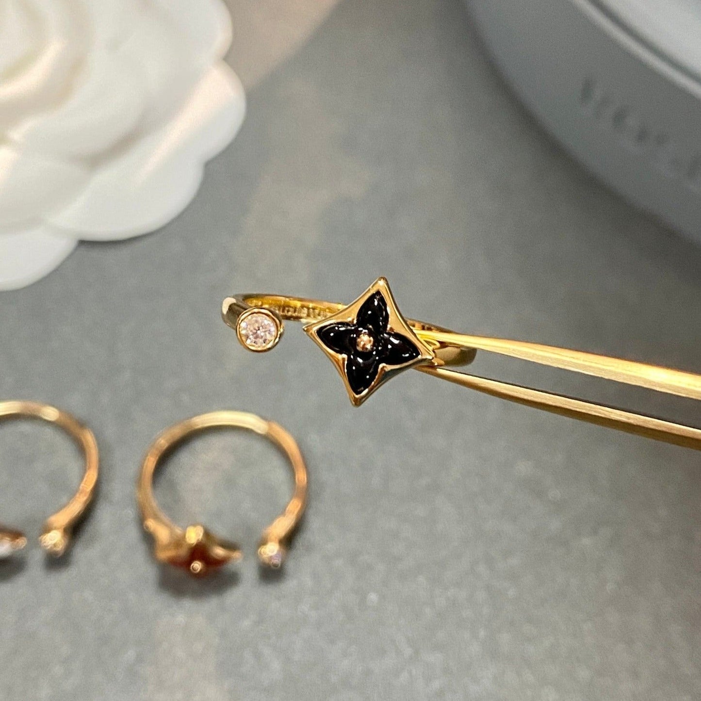 [BLUE TEARS]STAR 1 DIAMOND OPEN RING
