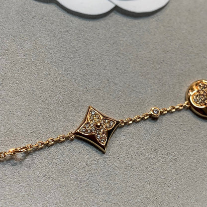 [BLUE TEARS]STAR AND SUN 4 MOTIFS GOLD DIAMONDS BRACELET