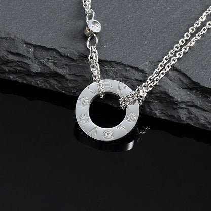 [BLUE TEARS]LOVE NECKLACE 16MM 2 DIAMONDS