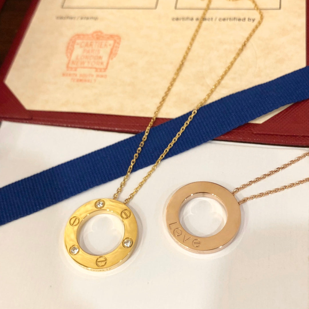 [BLUE TEARS]LOVE NECKLACE 16MM 3 DIAMONDS
