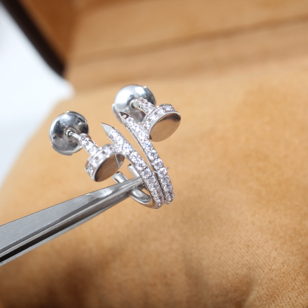 [BLUE TEARS]JUSTE EARRINGS 12.75MM SILVER DIAMOND