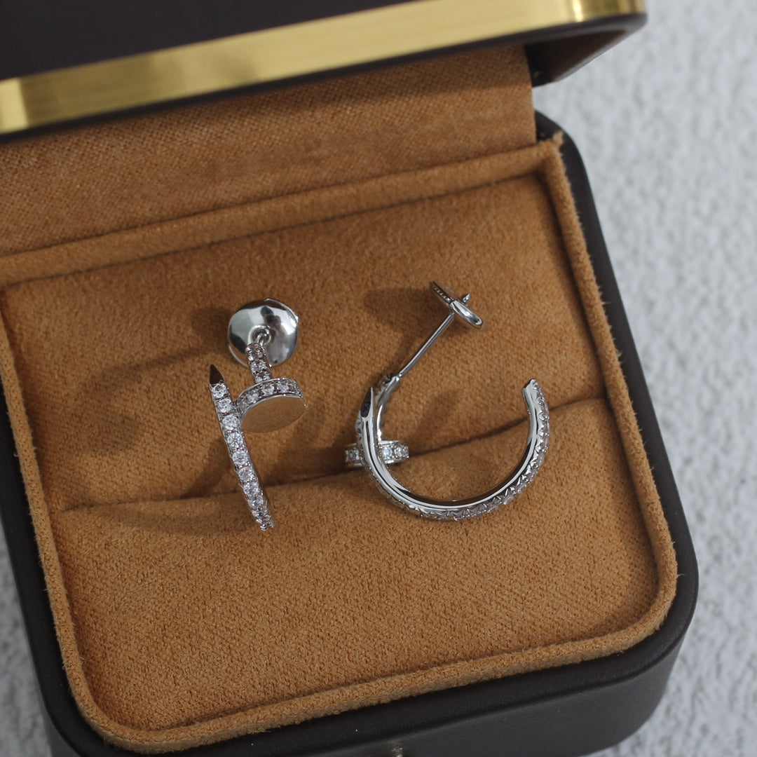 [BLUE TEARS]JUSTE EARRINGS 12.75MM SILVER DIAMOND