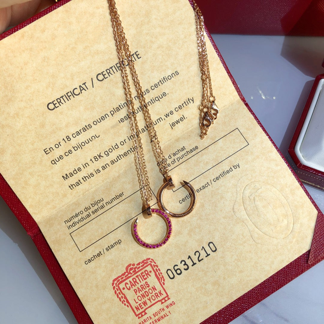 [BLUE TEARS]JUSTE NECKLACE GOLD RED DIAMONDS