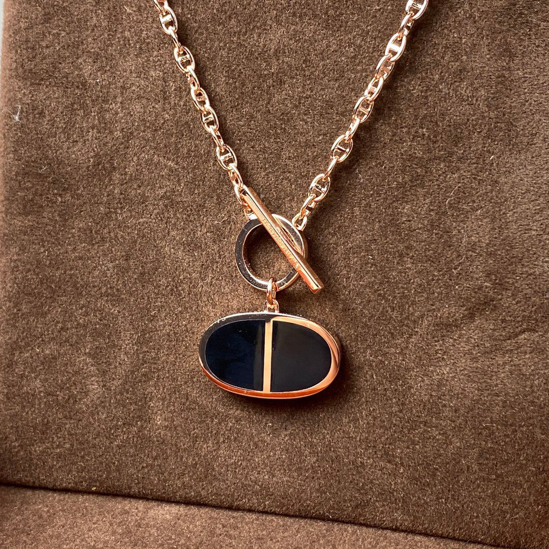 [BLUE TEARS]CHAINE VERSO BLACK CERAMIC NECKLACE