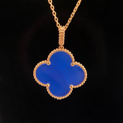 [BLUE TEARS]CLOVER 25MM NECKLACE TURQUOISE ROSE GOLD