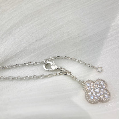 [BLUE TEARS]CLOVER 5 MOTIFS SILVER DIAMONDS NECKLACE