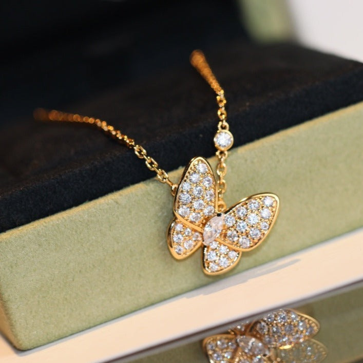 [BLUE TEARS]BUTTERFLY DIAMOND NECKLACE