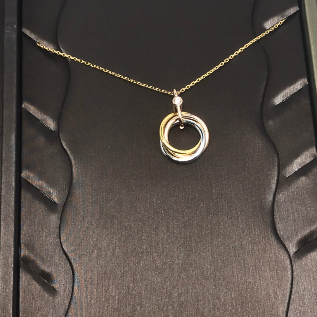 [BLUE TEARS]TRINITY SILVER GOLD PINK GOLD NECKLACE