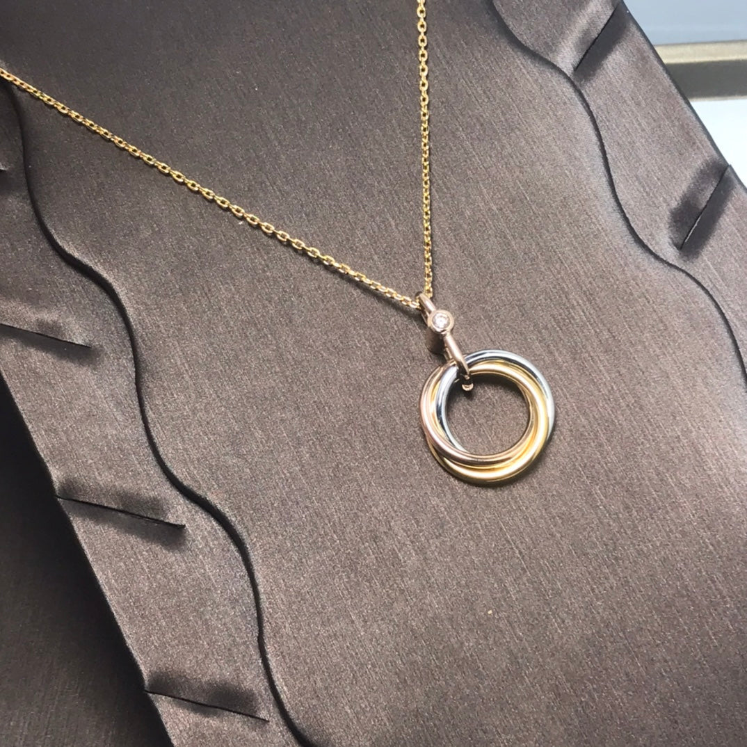 [BLUE TEARS]TRINITY SILVER GOLD PINK GOLD NECKLACE