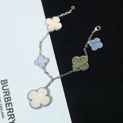 [BLAUE TRÄNEN]KLEE-ARMBAND 5 MOTIVE MOP CHALCEDON SILBER 