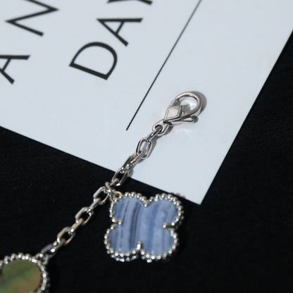 [BLAUE TRÄNEN]KLEE-ARMBAND 5 MOTIVE MOP CHALCEDON SILBER 
