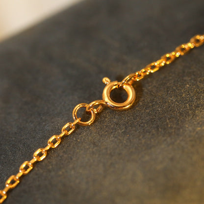 [BLUE TEARS]SUN PEDANT PINK GOLD 1 DIAMOND NECKLACE