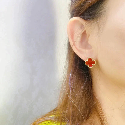 [BLUE TEARS]CLOVER MEDIUM 1 MOTIFS CARNELIAN  EARRINGS