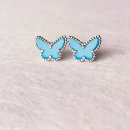 [BLUE TEARS]BUTTERFLY TURQUOISE EARRINGS SILVER