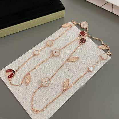 [BLUE TEARS]LUCKY SPRING 15 MOTIFS ROSE GOLD NECKLACE