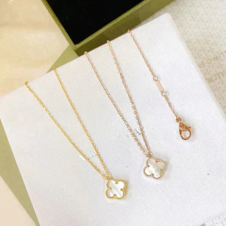 [BLUE TEARS]CLOVER MINI 9.5MM WHITE MOTHER-OF-PEARL NECKLACE