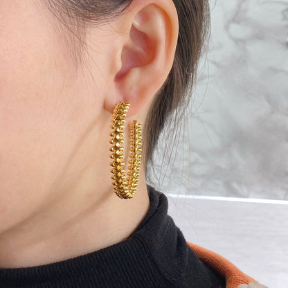[BLUE TEARS]CLASH LARGE HOOP EARRINGS