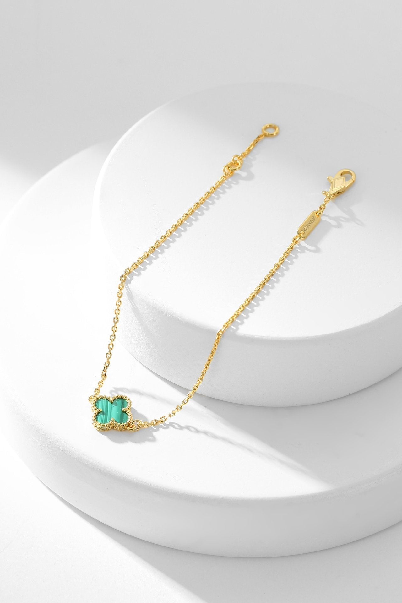 [BLUE TEARS]CLOVER BRACELET MALACHITE 1 MOTIF