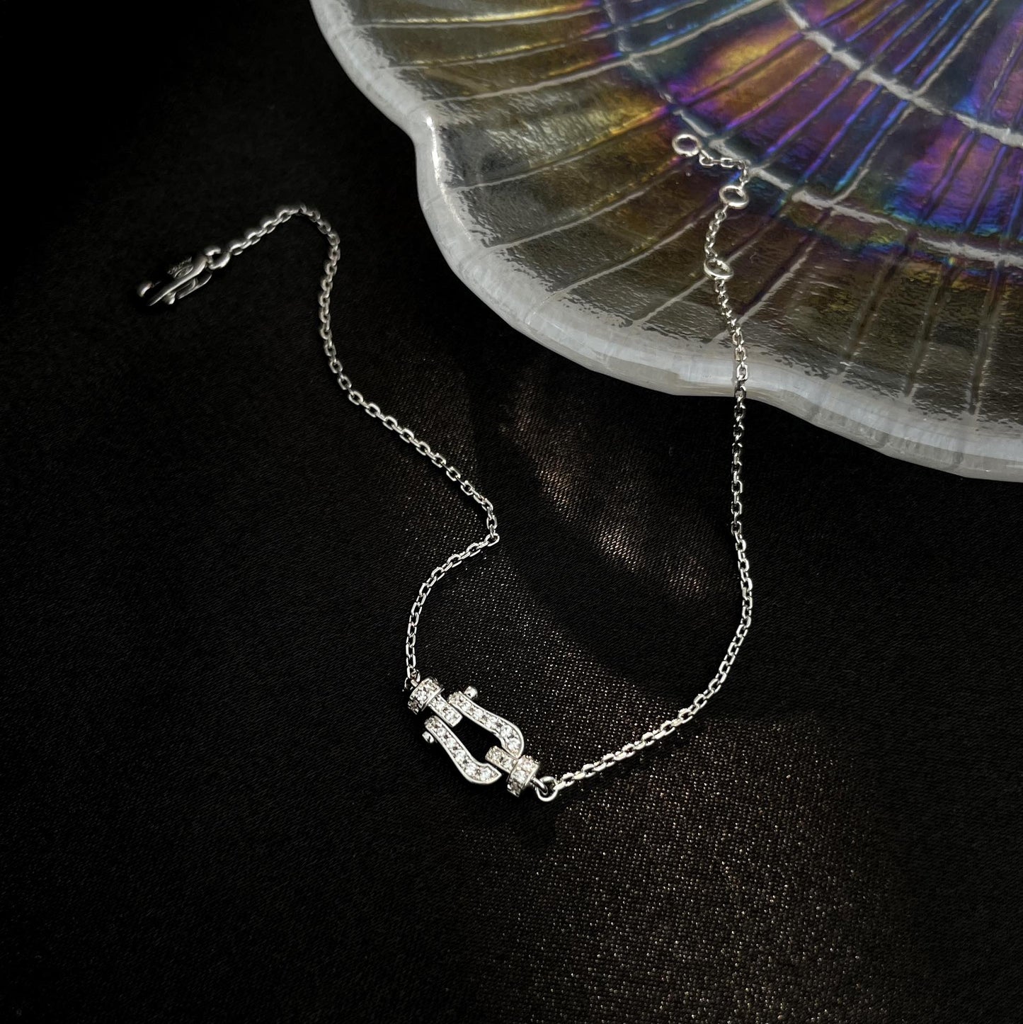 [BLUE TEARS]FORCE 10 FULL DIAMOND BUCKLE CHAIN LINK MINI MODEL