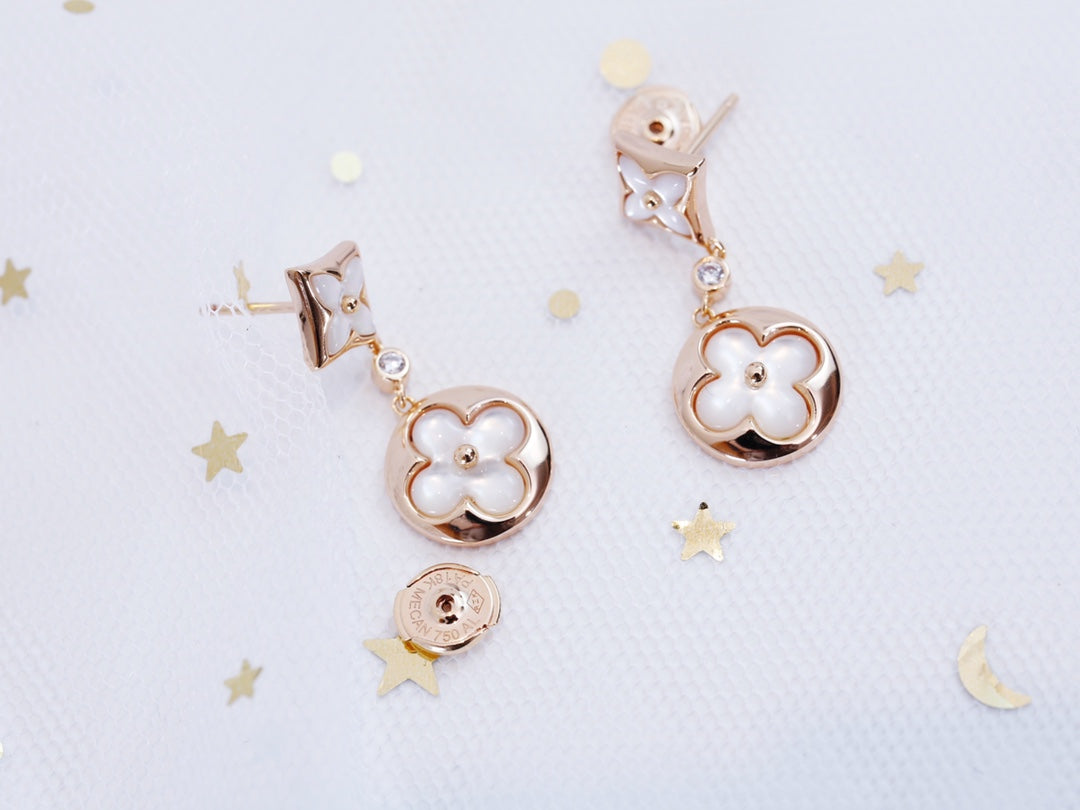 [BLUE TEARS]STAR AND SUN PINK GOLD MOP DROP EARRINGS