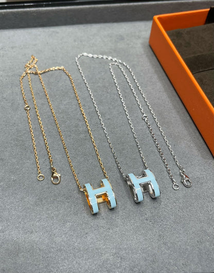 [BLUE TEARS]POP H SKY BLUE NECKLACE