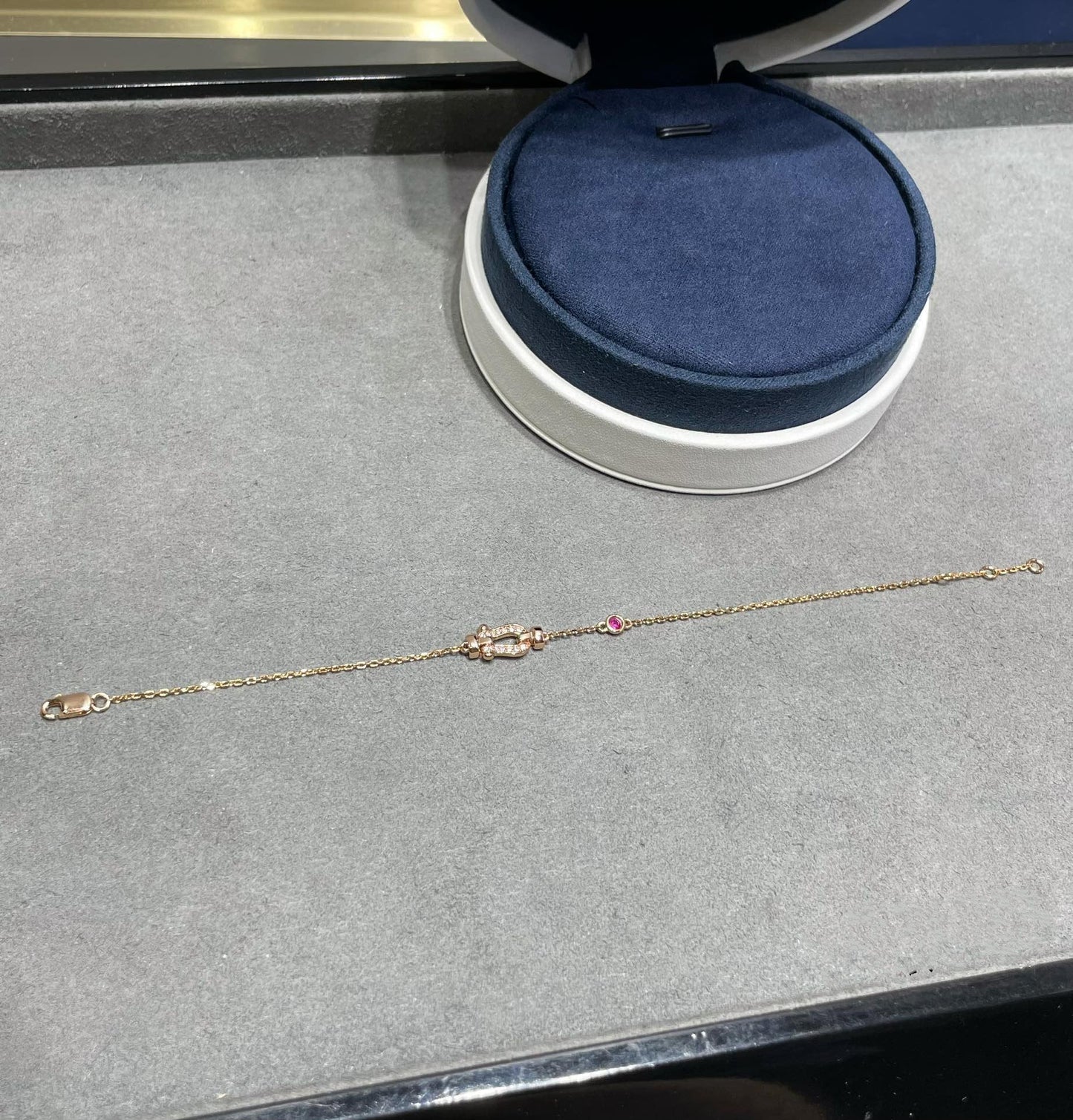 [BLUE TEARS]FORCE 10 DIAMOND CHAIN LINK PINK GOLD BRACELET