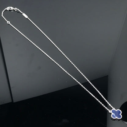 [BLUE TEARS]CLOVER PIETERSITE SILVER LONG NECKLACE