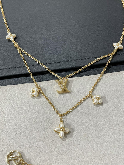 [BLUE TEARS]FLOWERGRAM GOLD MOP DOUBLE ROW NECKLACE